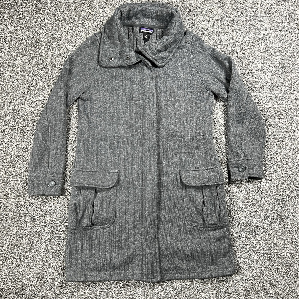 Patagonia‎ Jacket Womens S Gray Better Sweater Long Length Fleece Coat